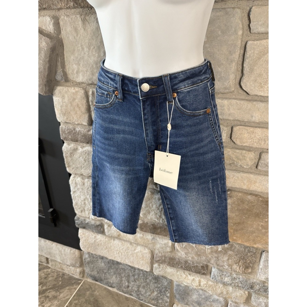 Böhme TNR Jeans Women's Sidekick Denim Bermuda Shorts Size 24 NWT Straight Fit - Picture 4 of 11